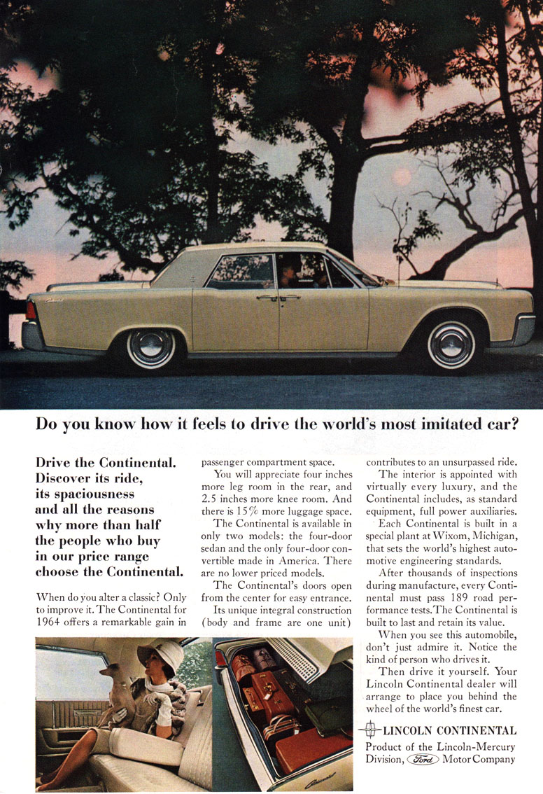 1964 lincoln continental brochure